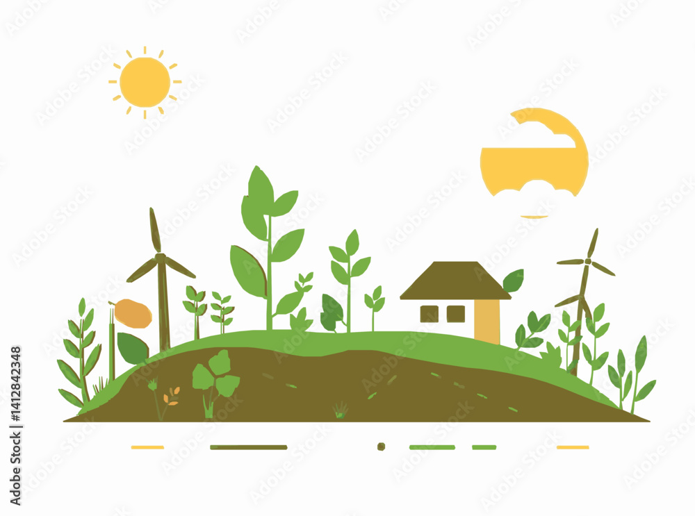 Renewable Resources Vector Art for Sustainable Living Designs Renewable Resources Vector Art for Sustainable Living Designs