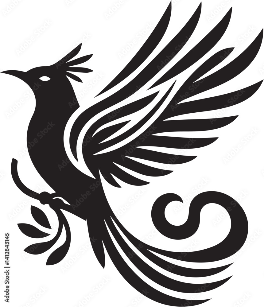 Fototapeta premium Quetzal bird silhouette vector art