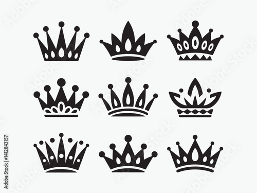 Regal Crowns Royal Monarch Icons.