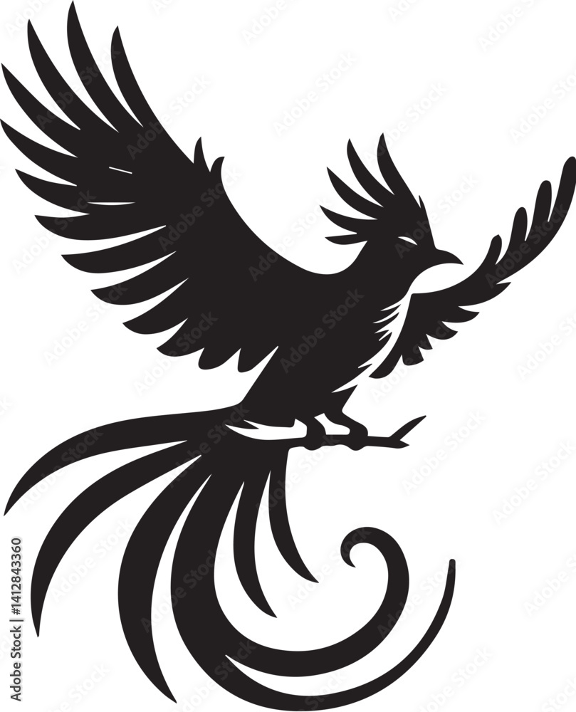 Obraz premium Quetzal bird silhouette vector art