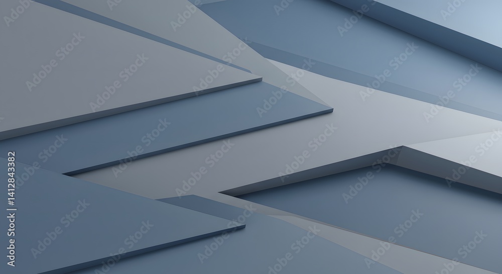 Obraz premium Abstract Geometric Blue Gray Planes
