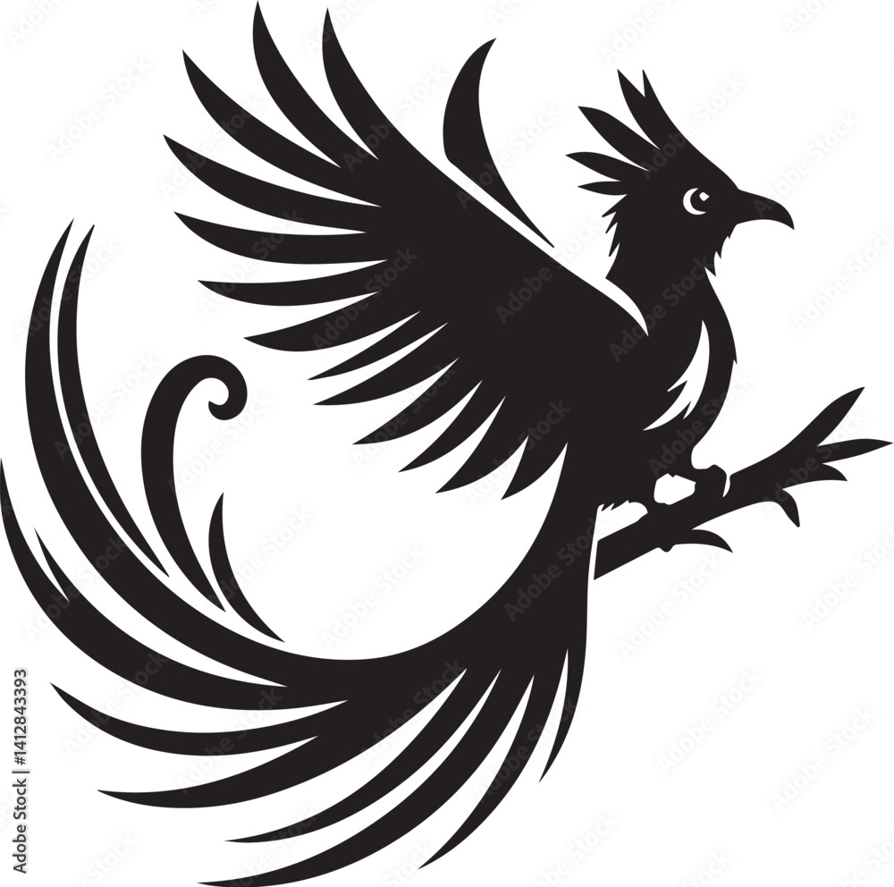 Obraz premium Quetzal bird silhouette vector art