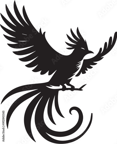 Quetzal bird silhouette vector art