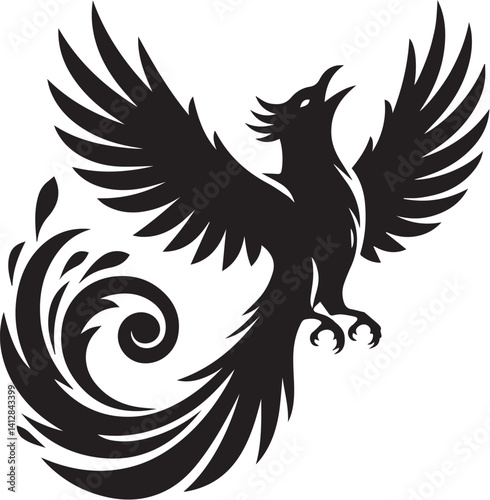 Quetzal bird silhouette vector art
