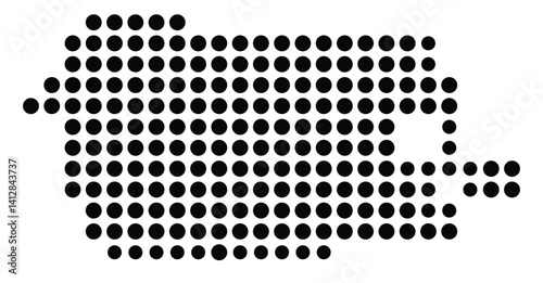 Symbol Map of Edmond (United States) showing the city with a pattern of just a few black dots
