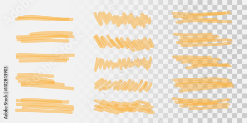 Marker lines. Vector highlighter brush lines. Hand drawing. Vector illustration