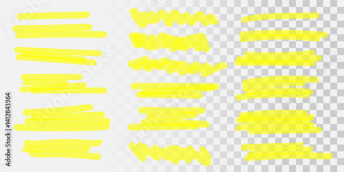 Marker lines. Vector highlighter brush lines. Hand drawing. Vector illustration
