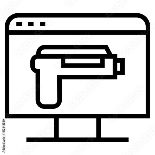 robbery online vector icon