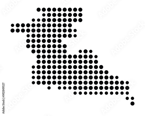 Symbol Map of Herriman (United States) showing the city with a pattern of just a few black dots