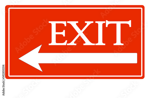 EXIT POINT BOARD IN RED COLOR LEFT SIDE ARROW SIGN