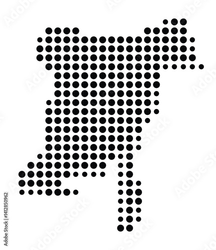 Symbol Map of Burien (United States) showing the city with a pattern of just a few black dots