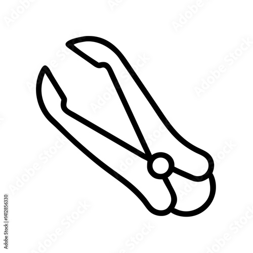 Nail clipper icon in black outline on white background
