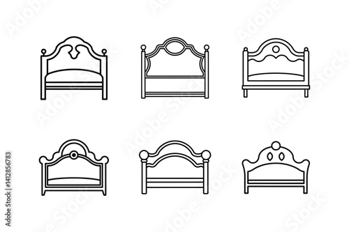 headboard line art vector illustration