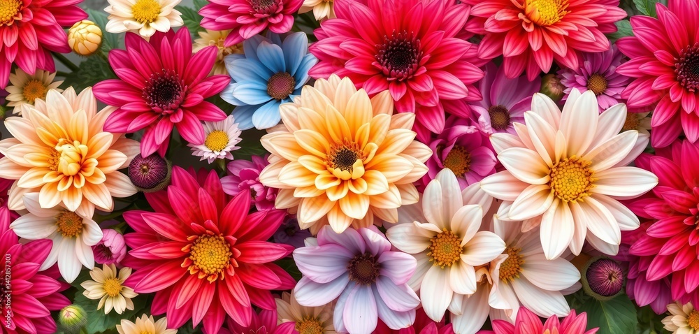 Fototapeta premium Vibrant spring blooms in vintage style, seamless repeat floral pattern, floral repeat, floral background