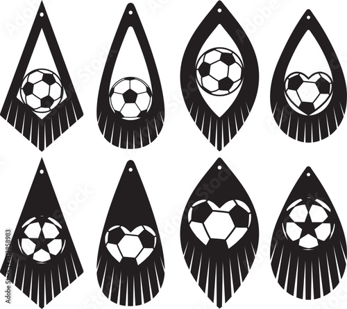 Fringe Soccer Earring, Sport Earring, Soccer Ball Earring