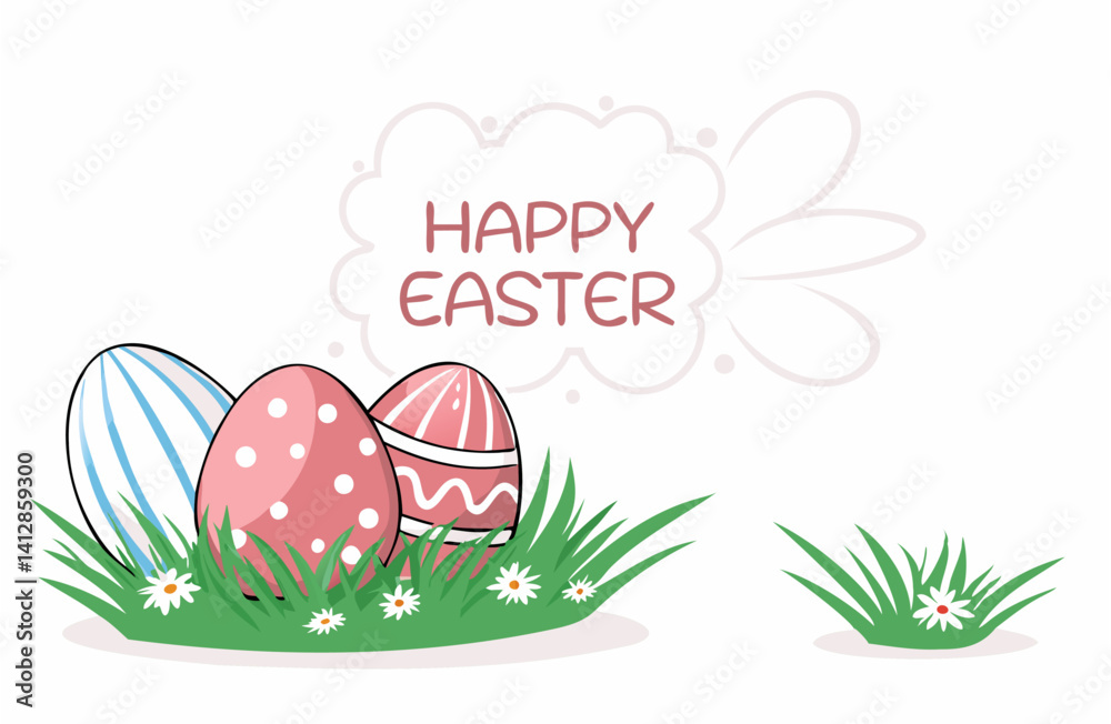 Fototapeta premium Happy Easter day sale promotion vector element design for banner, poster or flyer , ad, web-banner, article and seasonal projects