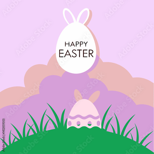  Happy Easter day sale promotion vector element design  for  banner, poster or flyer , ad, promotion,  web-banner, article  and seasonal projects