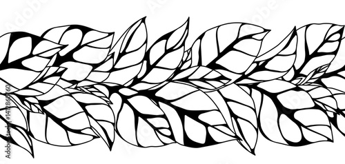 Obraz na płótnie Pattern with leaves. Spring or summer stylized foliage. w salonie