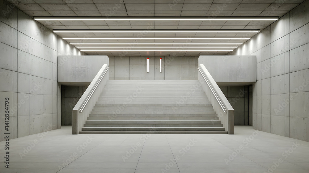 Obraz premium Modern Concrete Staircase Interior Design