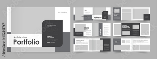minimalist portfolio design, landscape portfolio template, business portfolio catalogue template.