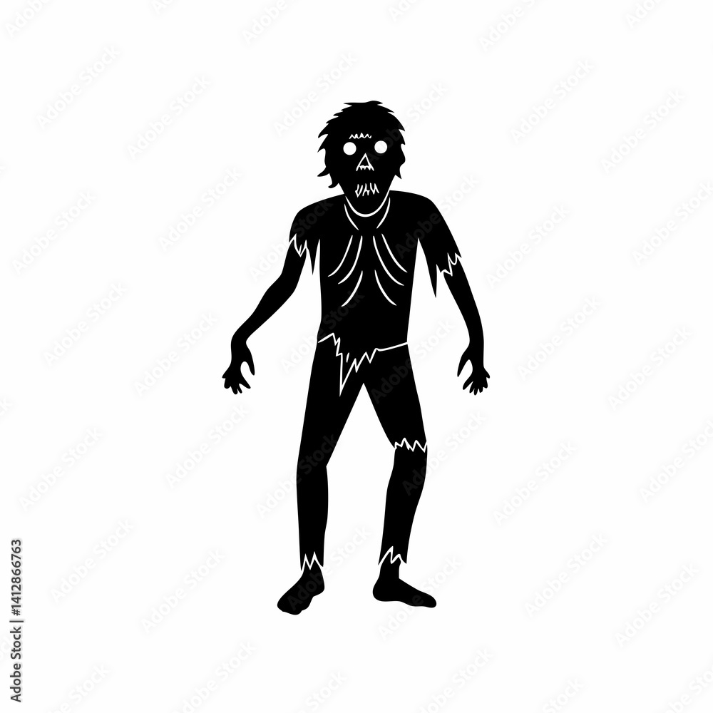 creative Silhouette zombie Icon Vector Illustration creative Silhouette zombie Icon Vector Illustration