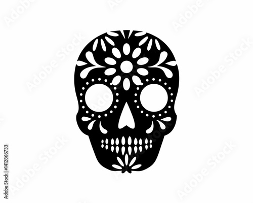 creative Silhouette skull Icon Vector Illustration
