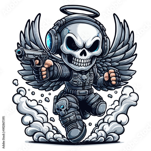 Angel of Death: Skull Soldier Illustration