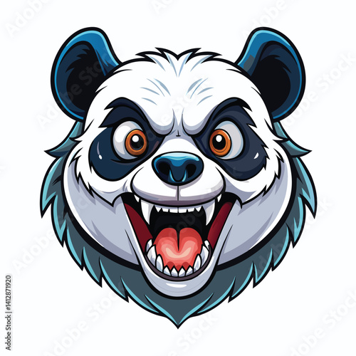 Angry Panda Cartoon Head