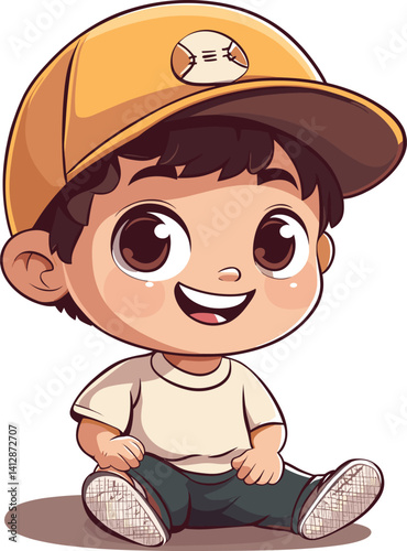 cartoon boy with baseball bat