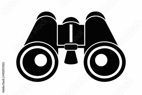 Binoculars Silhouette Vector Illustration Black and White