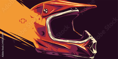 Motocross Helmet Illustration