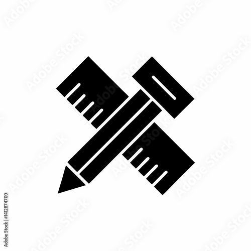 creative details T-square Icon Vector Illustration