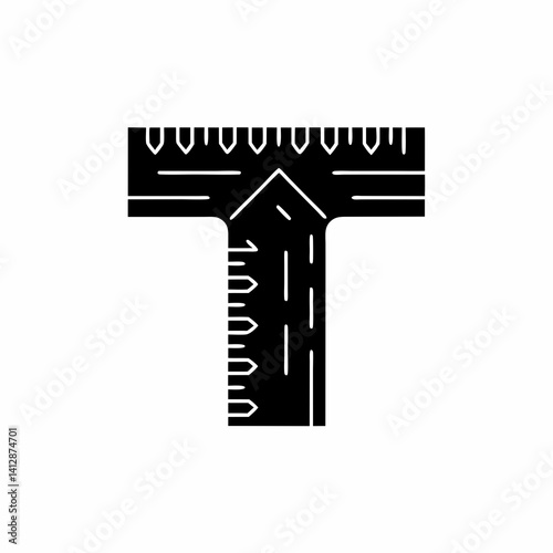 creative details T-square Icon Vector Illustration