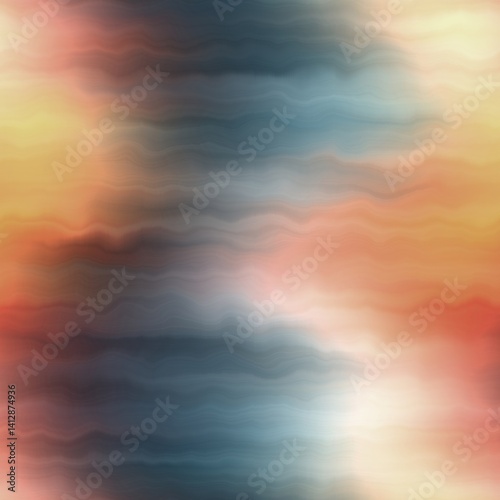 Earth strata blurry seamless pattern. Grunge ombre melange wallpaper for tie dye earthy abstract endless background. 