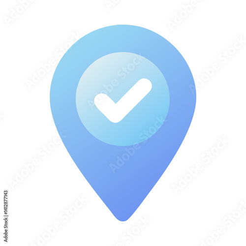 3d location pin icon isolated on transparent background