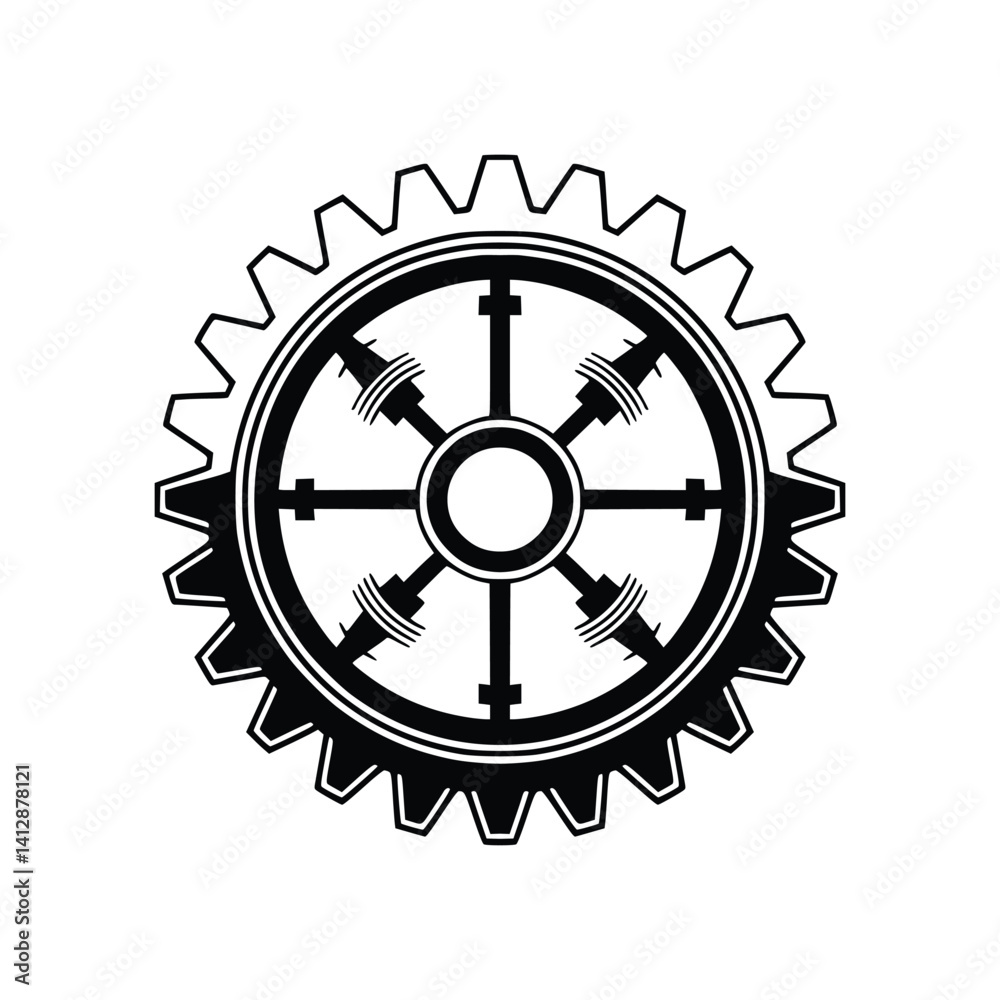 Industrial Engine Gear Emblem – Precision and Power in Motion