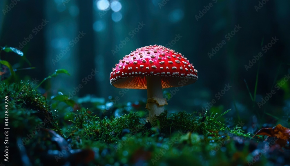Fototapeta premium Red mushroom in mystical forest