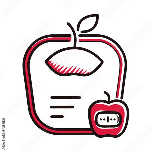 Fitness Icon of a Calorie Counter with an Apple Design  