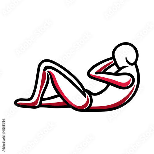 Fitness Icon of a Person Performing a Sit-Up Exercise  