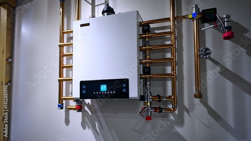 Modern Home Tankless Water Heater System Installation