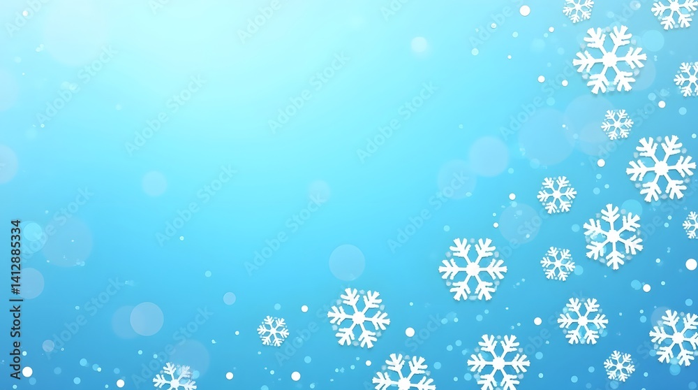 Winter blue background with snowflakes. Festive design, ideal for seasonal greetings, cards, and web banners. Winter blue background with snowflakes. Festive design, ideal for seasonal greetings, cards, and web banners.