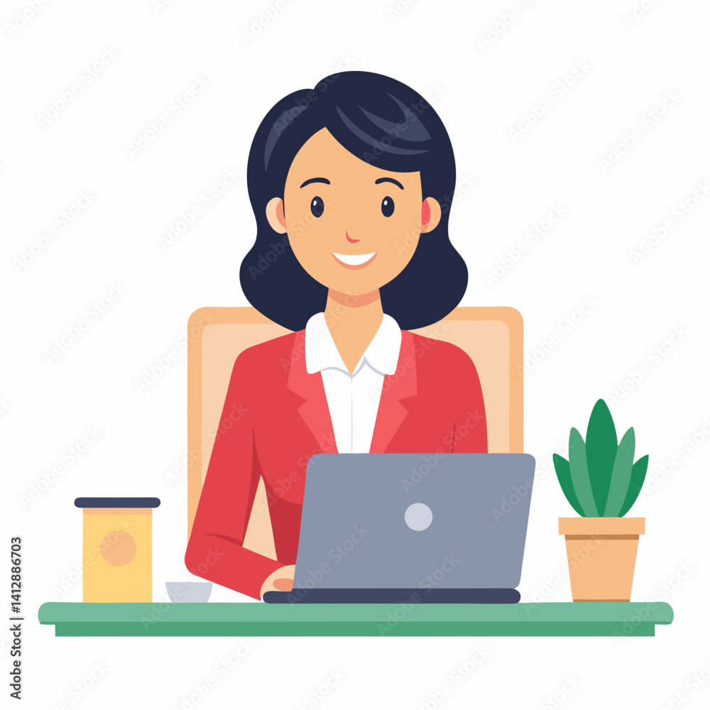 Business  women Working on laptop 