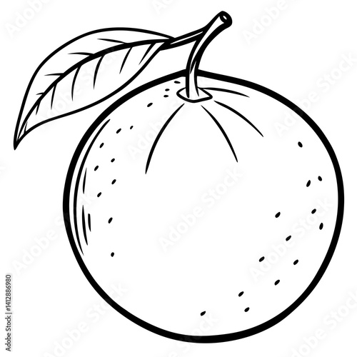 Minimal Tangerine Vector Illustration on White Background