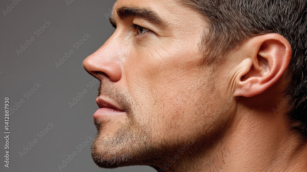 Fototapeta premium Profile view of male portrait professional stock photo