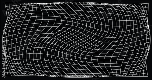 Background with brutalism style in the form of curved lines like a net and perspective images, will be suitable for designs with a strong style
