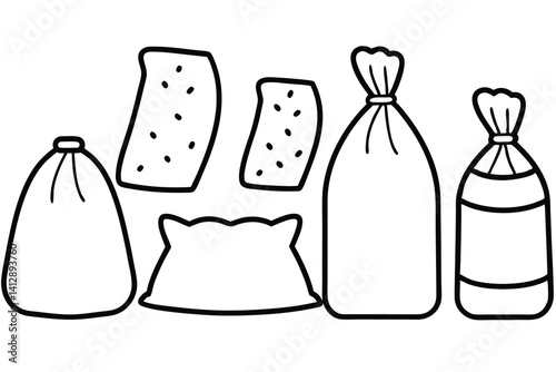 Minimalist Fish Farm Icons on White Background