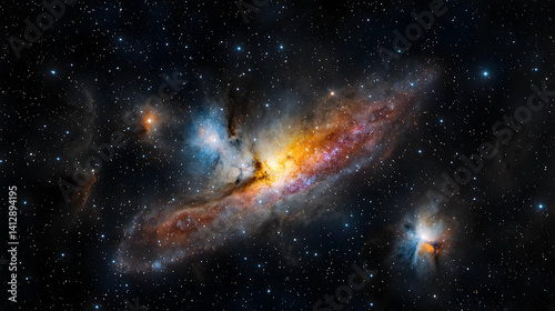 Colorful Nebula In Deep Space