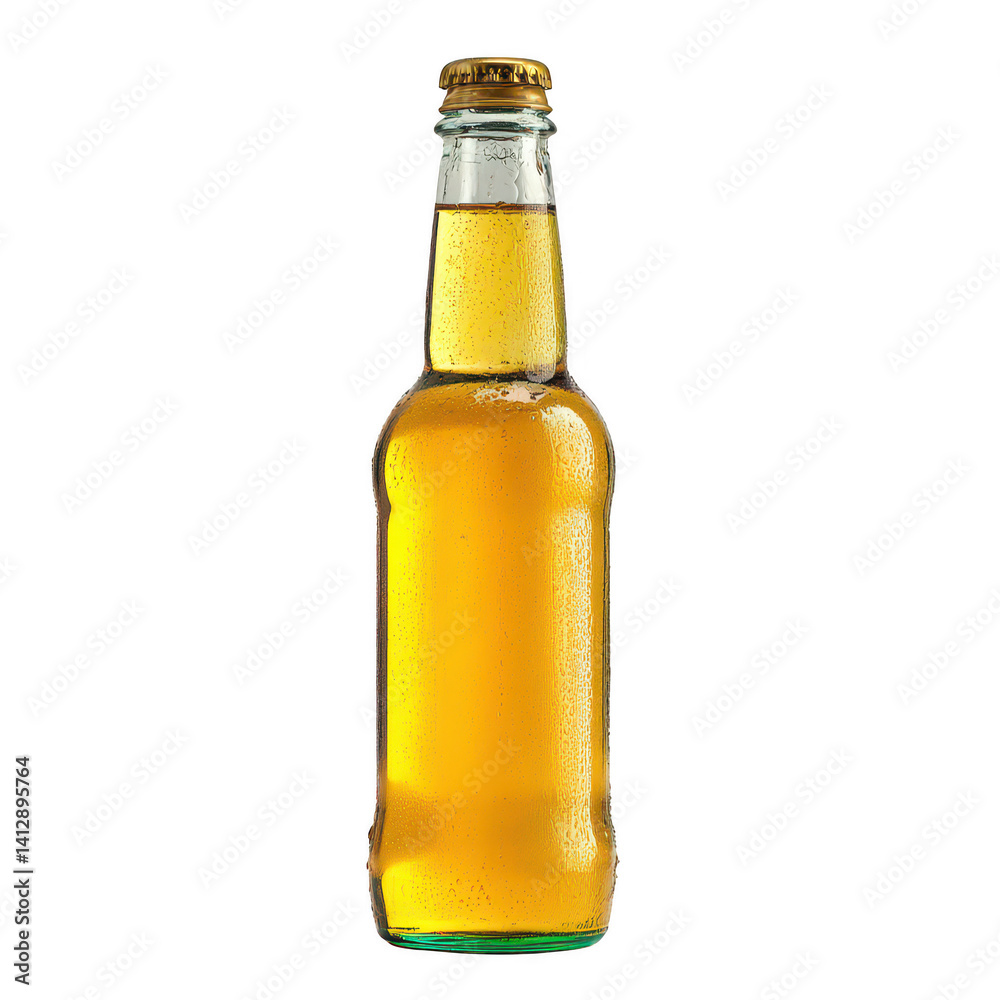 Refreshing hard cider bottle on beverage photography isolated chill effect