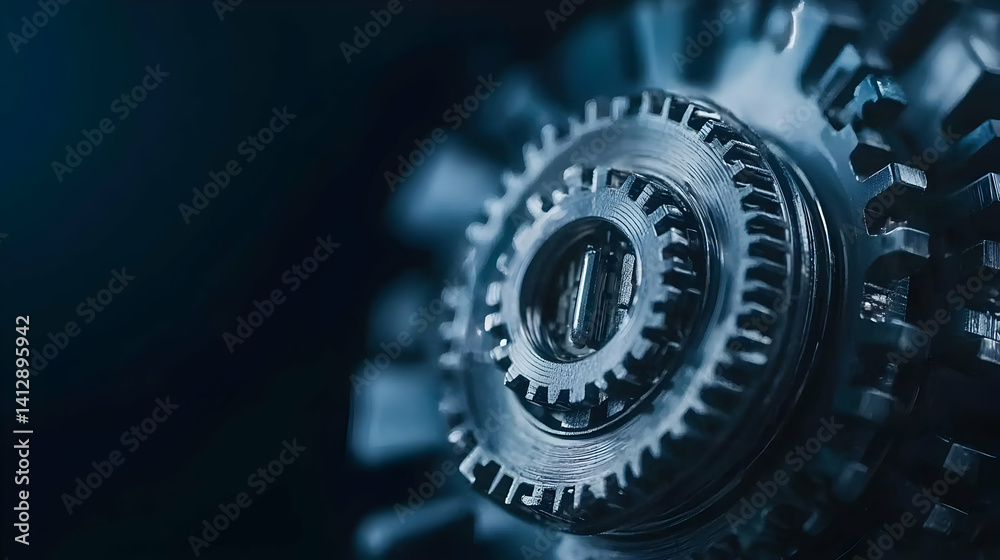 Closeup Industrial Gears Mechanism