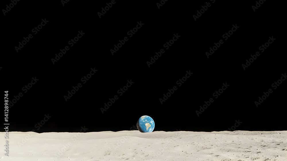 Earth On Lunar Surface